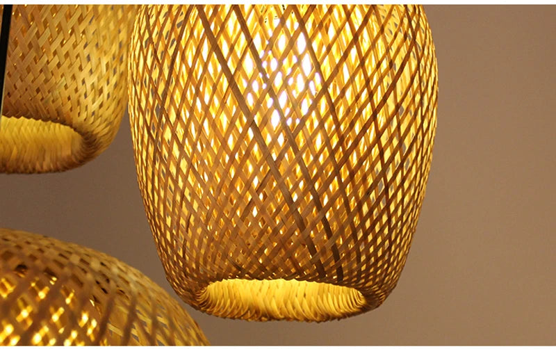Lustre de Bambu Pendente Artesanal Natural para Sala Quarto Varanda
