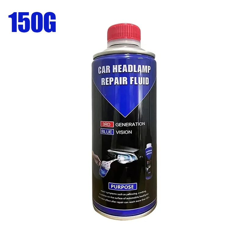 Car Headlight Restoration Kit with Chemical Polishing – Automotive Tool with Repair Fluid and Accessories
