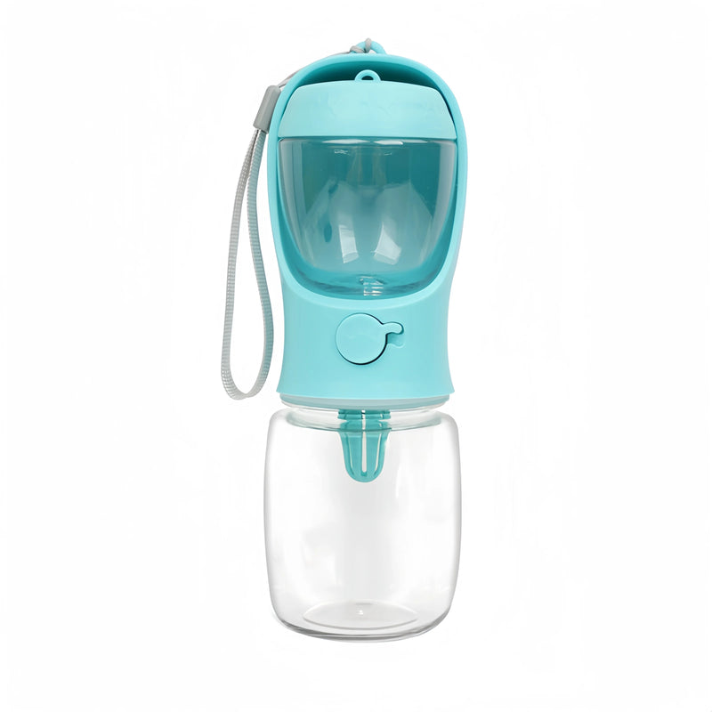 Garrafa Portátil para Cães e Gatos com Compartimento para Ração e Água – Comedouro de Viagem para Pets