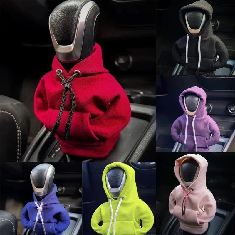 Capa para Alavanca de Câmbio em Formato de Moletom com Capuz – Vikefon, Criativa, Divertida e Lavável, Acessório Universal para Interior de Carro