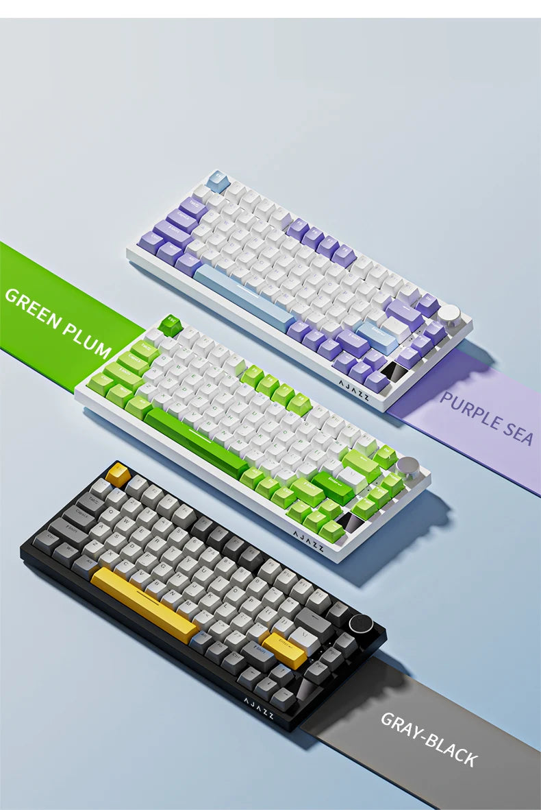 AJAZZ AK820 Pro Mechanical Gaming Keyboard | TFT Screen + Multifunctional Button | RGB | 2.4GHz, Bluetooth and USB Connection | Ideal for PC, Games and Office