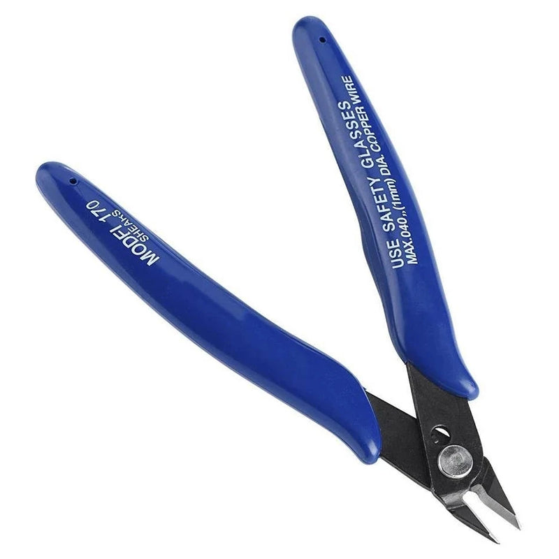 Alicate de Corte Lateral PLATO 170 – Mini Ferramenta de Precisão para Fios, DIY e Eletrônica (Azul)