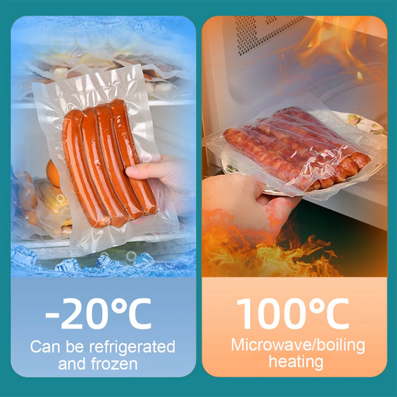 Kit 5 Rolos Sacos para Embalagem a Vácuo 500cm – Alimentos, Freezer, Sous-Vide