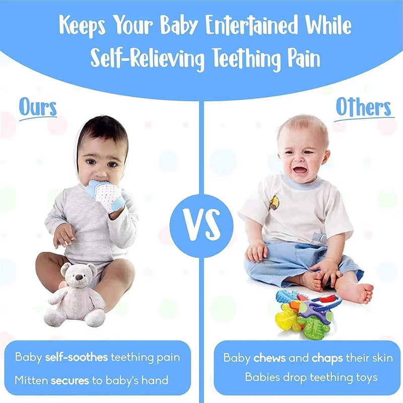 Gant de dentition en silicone pour bébés | Multicouche, respirant et soulageant les poussées dentaires