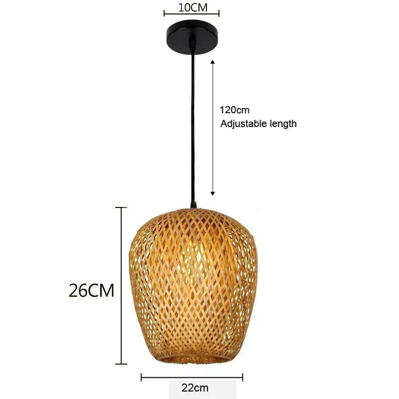 Lustre de Bambu Pendente Artesanal Natural para Sala Quarto Varanda