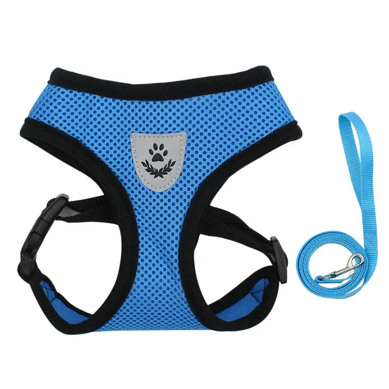 Arnês Ajustável com Guia para Cães e Gatos – Conforto e Segurança