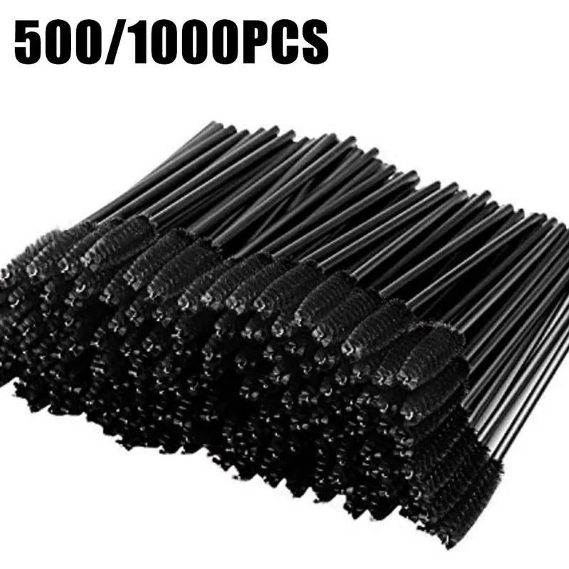 500 / 1000 Pincéis Descartáveis para Cílios e Sobrancelhas | Aplicador de Rímel | Escova de Extensão | Atacado Profissional