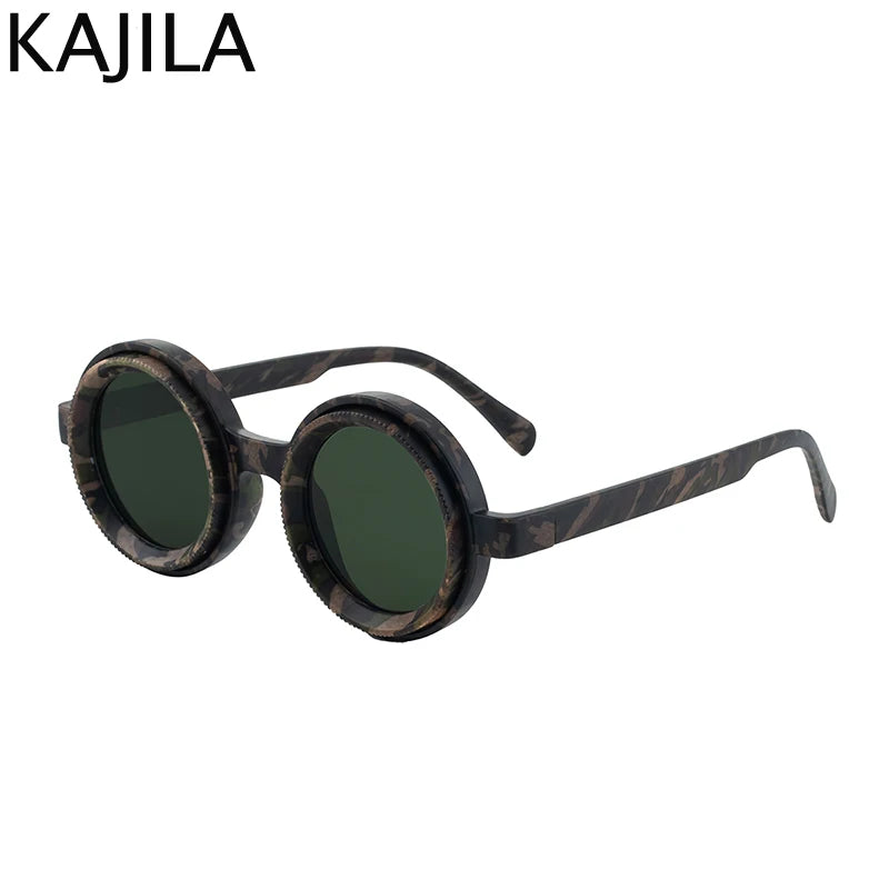Óculos de Sol Steampunk Redondo ND9 Ajustável e Polarizado - Perfeito para Pesca, Dirigir e Proteção UV400