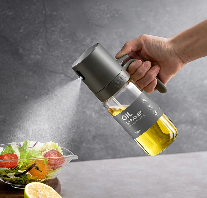 Pulverizador de Óleo de Cozinha Premium – Spray em Vidro Reutilizável, Neblina Fina e Econômica