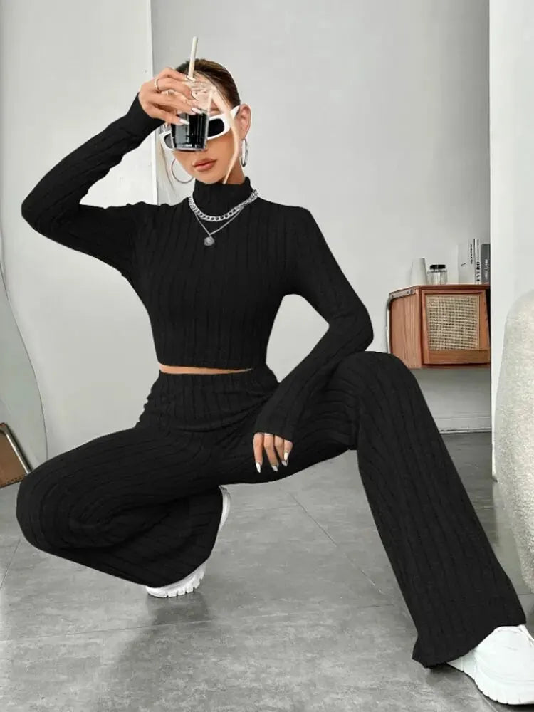 Ensemble slim basique pour femme en polyester à élasticité moyenne – À utiliser en toutes saisons