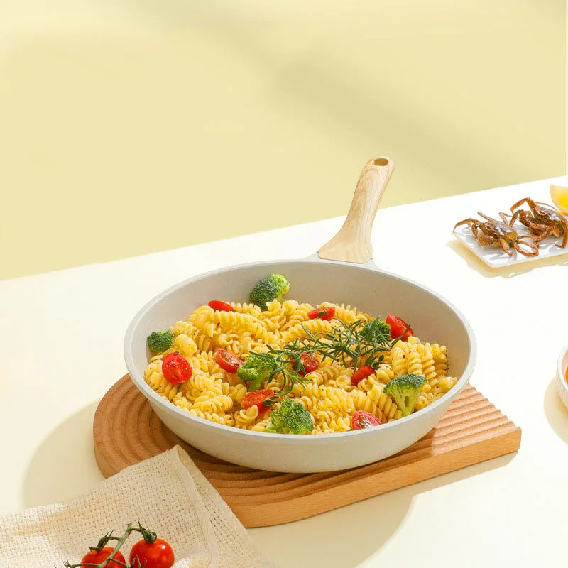 Frigideira Wok Antiaderente Durável de Cerâmica – Para Fogão a Gás e Indução, Ideal para Bifes e Cozinhar com Facilidade
