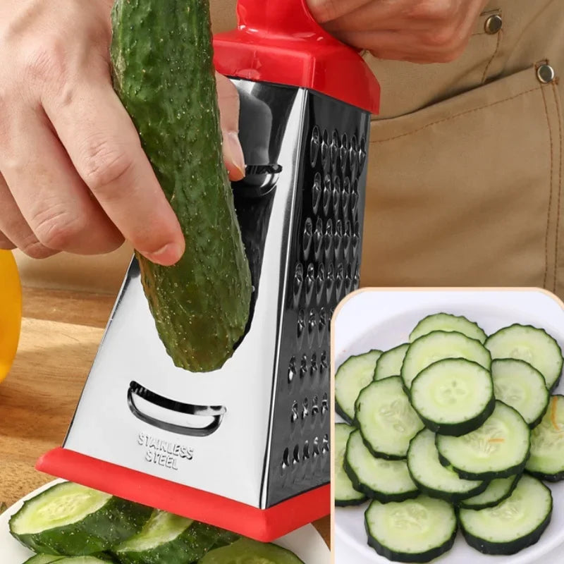 Râpe 4 en 1 en acier inoxydable – Trancheuse multifonctionnelle pour fromage, légumes, pommes de terre et plus encore