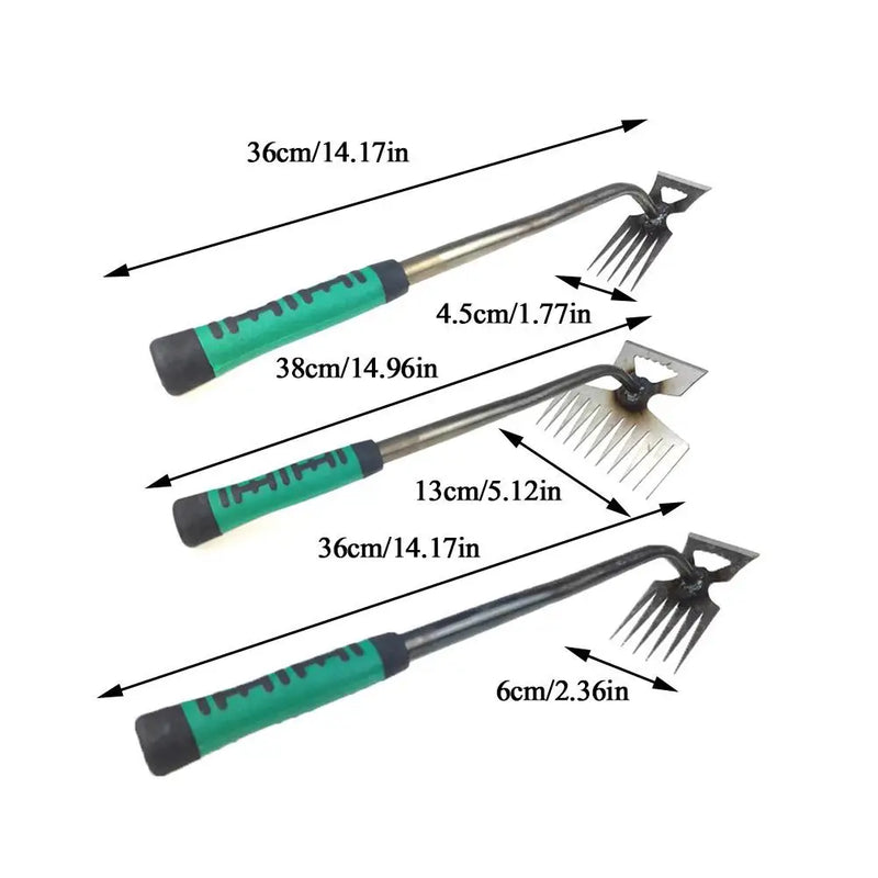 Ancinho de Jardim Ergonômico | Aço Reforçado | 5, 6 ou 11 Dentes | Remoção de Ervas, Folhas e Solo | Leve e Durável