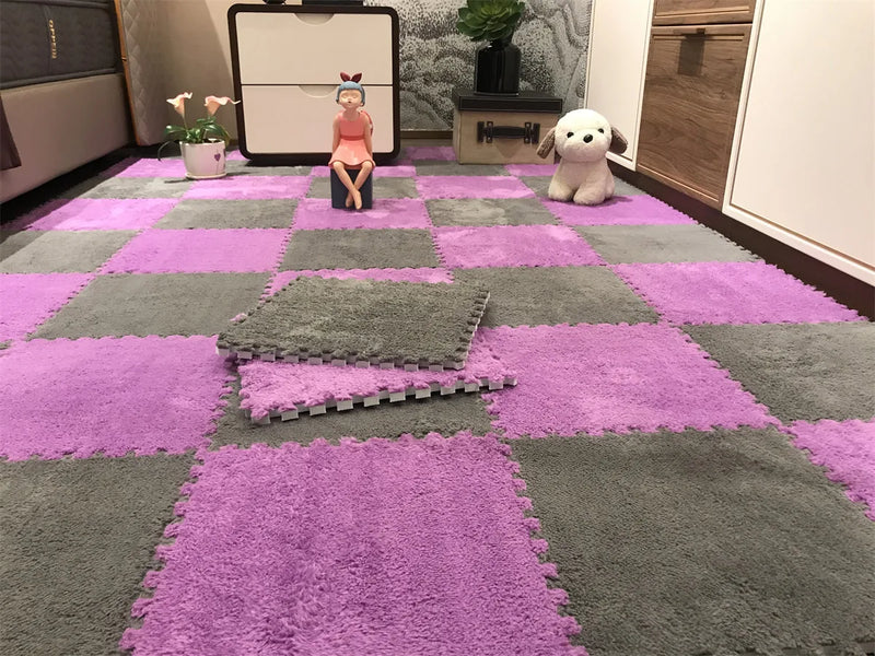 Tapis en peluche douce pour enfants | Tapis puzzle EVA pour bébés | Confort et sécurité dans le jeu