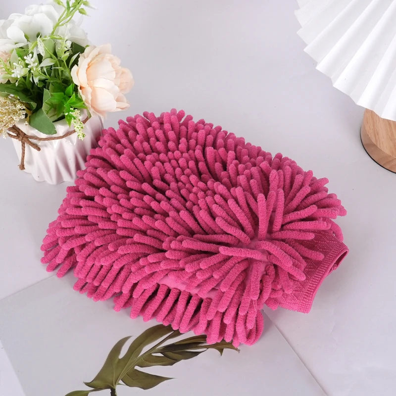Double-Sided Chenille Car Wash Glove | Soft and Thick Plush | Car Cleaning Accessory