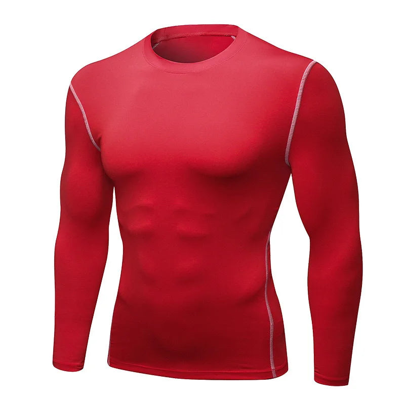 Blusa Segunda Pele Masculina Térmica – Manga Longa, Ajuste Justo, Elástica e de Secagem Rápida para Treinos no Frio