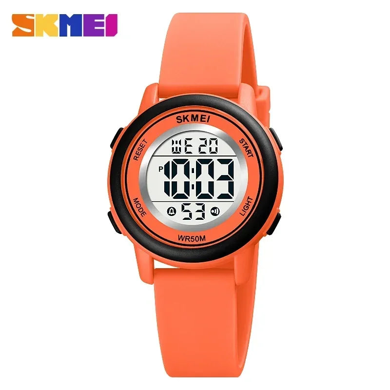 Montre LED colorée pour enfants SKMEI 1721 – Étanche, alarme et style sportif !