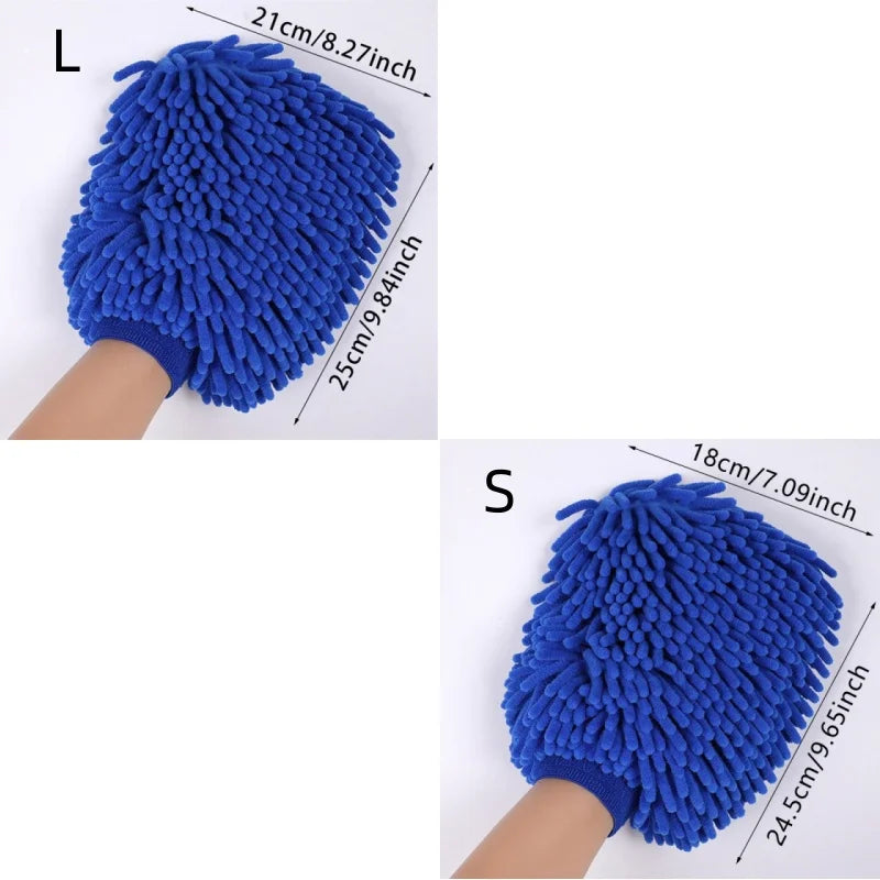 Double-Sided Chenille Car Wash Glove | Soft and Thick Plush | Car Cleaning Accessory