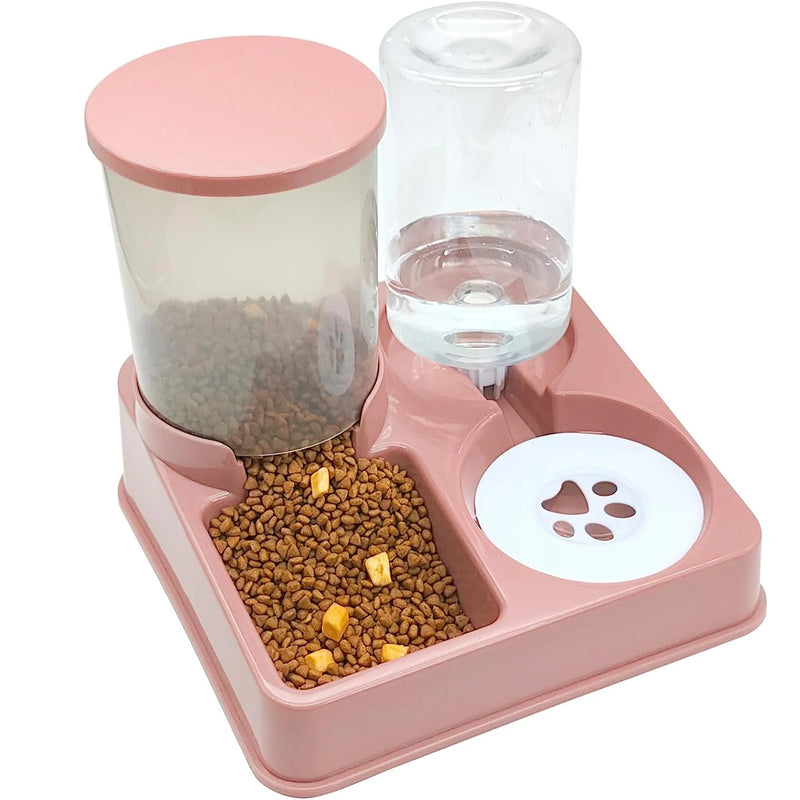 Comedouro e Bebedouro Automático 2 em 1 – Sistema por Gravidade para Gatos e Cães Pequenos