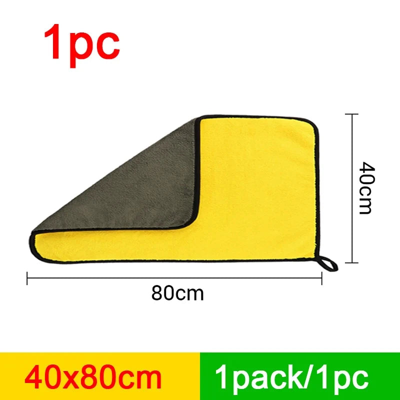 Serviette en microfibre Seametal 400 g/m² – Double face, haute absorption, séchage rapide, polaire corail pour lavage auto