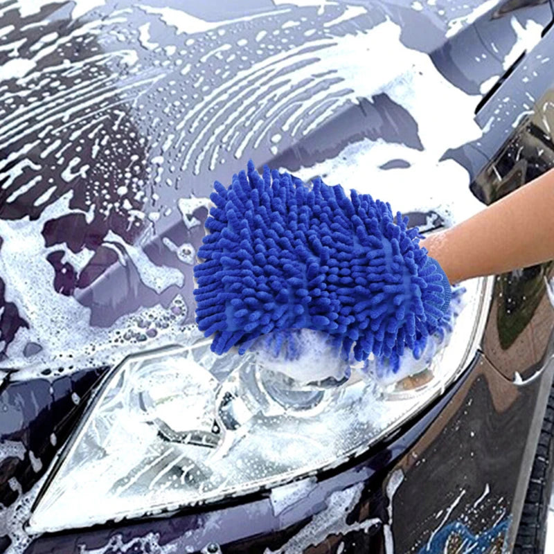 Double-Sided Chenille Car Wash Glove | Soft and Thick Plush | Car Cleaning Accessory