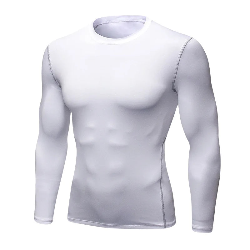 Blusa Segunda Pele Masculina Térmica – Manga Longa, Ajuste Justo, Elástica e de Secagem Rápida para Treinos no Frio