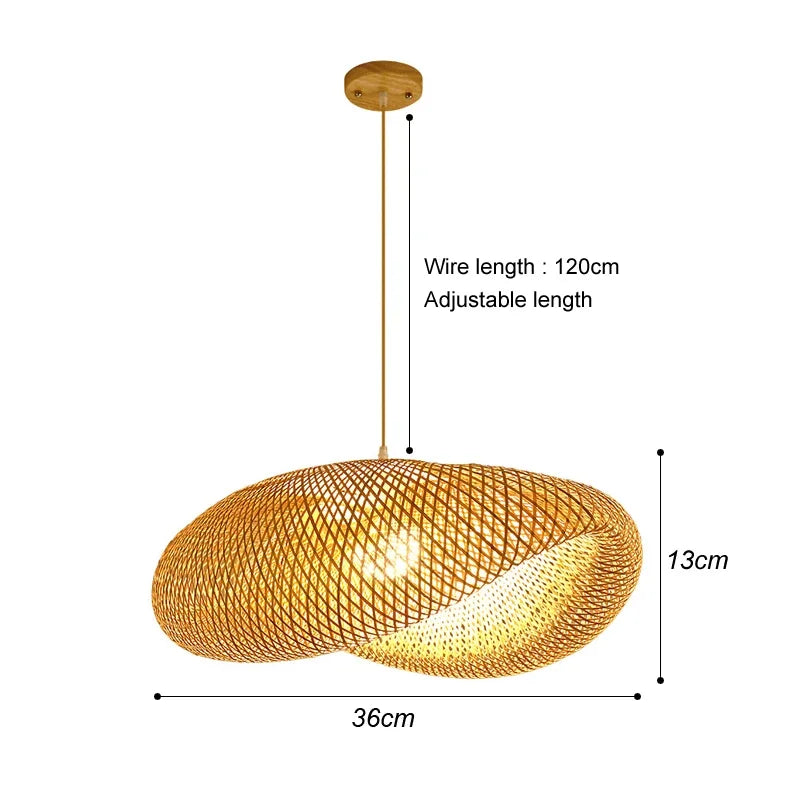 Lustre de Bambu Pendente Artesanal Natural para Sala Quarto Varanda