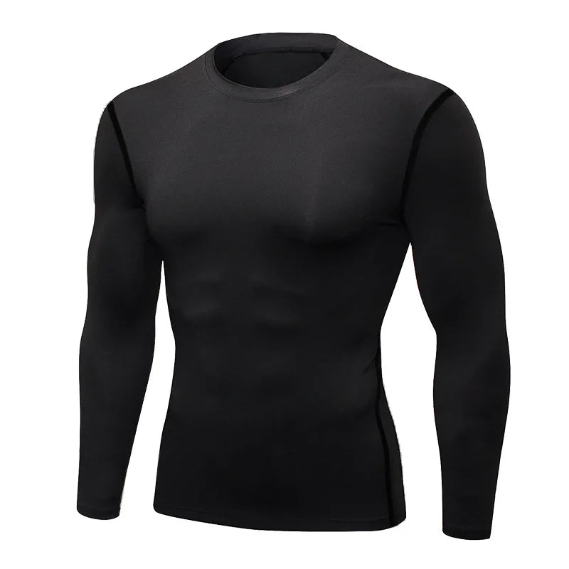 Blusa Segunda Pele Masculina Térmica – Manga Longa, Ajuste Justo, Elástica e de Secagem Rápida para Treinos no Frio