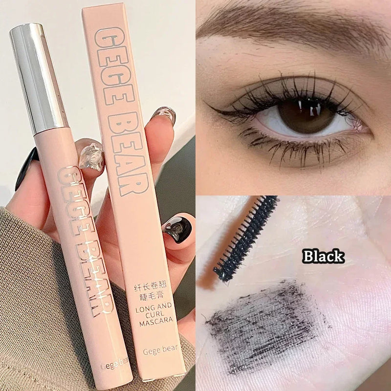 Matte Mascara with Silk Fibers – Long, Curled, Natural Lashes | Precision Brush, Quick Dry, Waterproof, Black &amp; Brown
