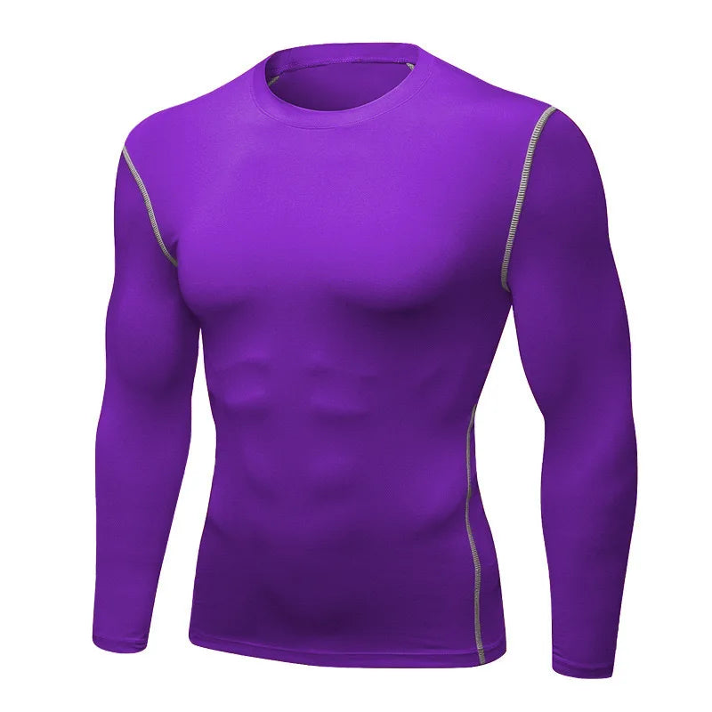 Blusa Segunda Pele Masculina Térmica – Manga Longa, Ajuste Justo, Elástica e de Secagem Rápida para Treinos no Frio