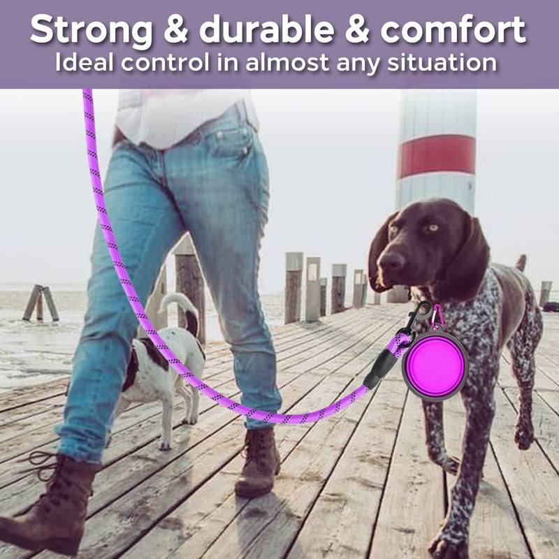 Guia Resistente para Cães – Coleira com Faixa Refletiva para Cães Pequenos, Médios e Grandes – Ideal para Puxar e Caminha