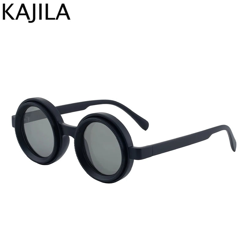 Óculos de Sol Steampunk Redondo ND9 Ajustável e Polarizado - Perfeito para Pesca, Dirigir e Proteção UV400