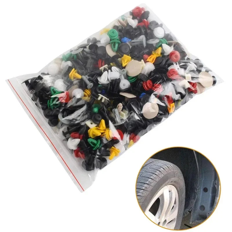 Kit Universal de Presilhas e Rebites Automotivos | Clipes para Para-choque, Painel, Forro de Porta – Fixadores para Todos os Carros