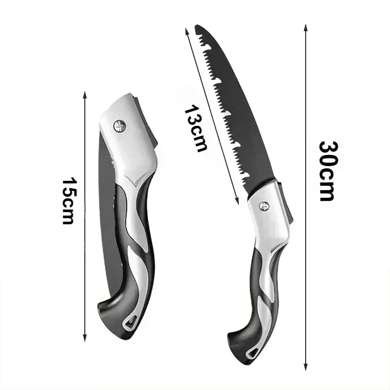 Scie pliante à main à trois faces | Coupe rapide | Portable et antirouille | Jardin, Bois, Camping, Travaux | Haute durabilité