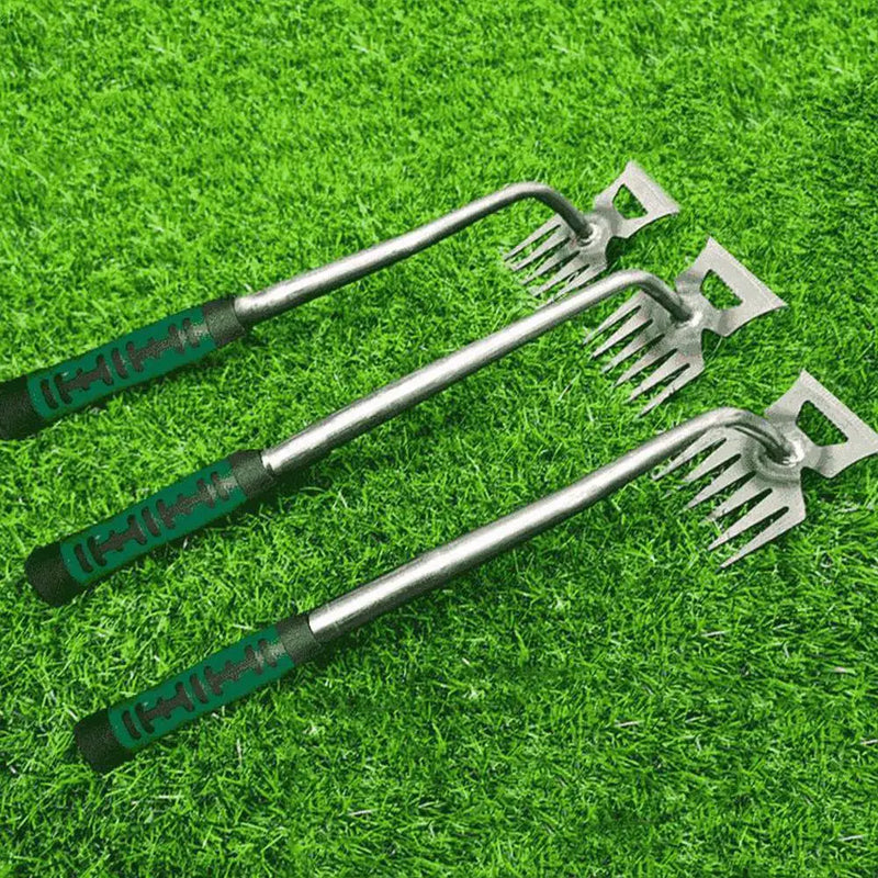 Ancinho de Jardim Ergonômico | Aço Reforçado | 5, 6 ou 11 Dentes | Remoção de Ervas, Folhas e Solo | Leve e Durável
