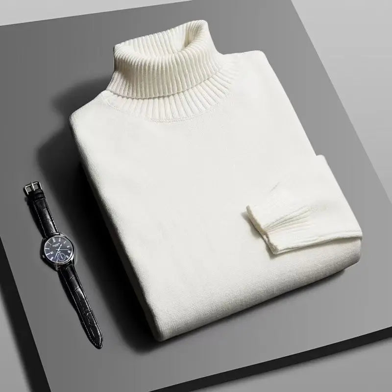 Pull col roulé coupe slim pour homme – Tricot de qualité supérieure, anti-boulochage, manches longues | Style streetwear décontracté