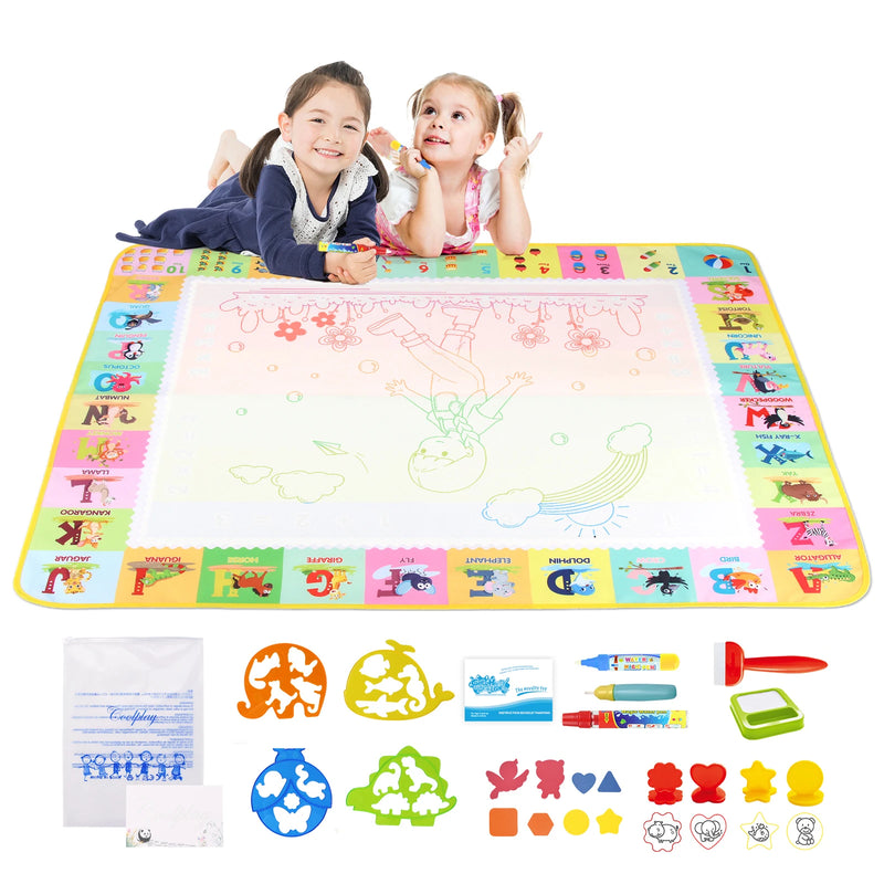 Tapete Mágico de Desenho com Canetas Reutilizáveis – Brinquedo Educativo Montessori