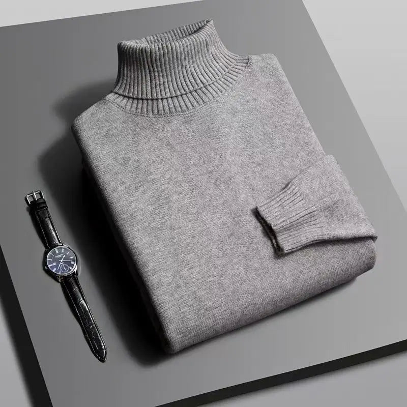 Pull col roulé coupe slim pour homme – Tricot de qualité supérieure, anti-boulochage, manches longues | Style streetwear décontracté