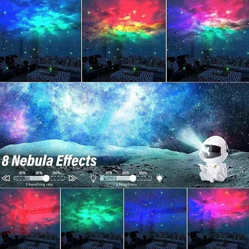 Projetor de Luz 2025 - Céu Estrelado, Aurora, Astronauta, Nebulosa para Teto