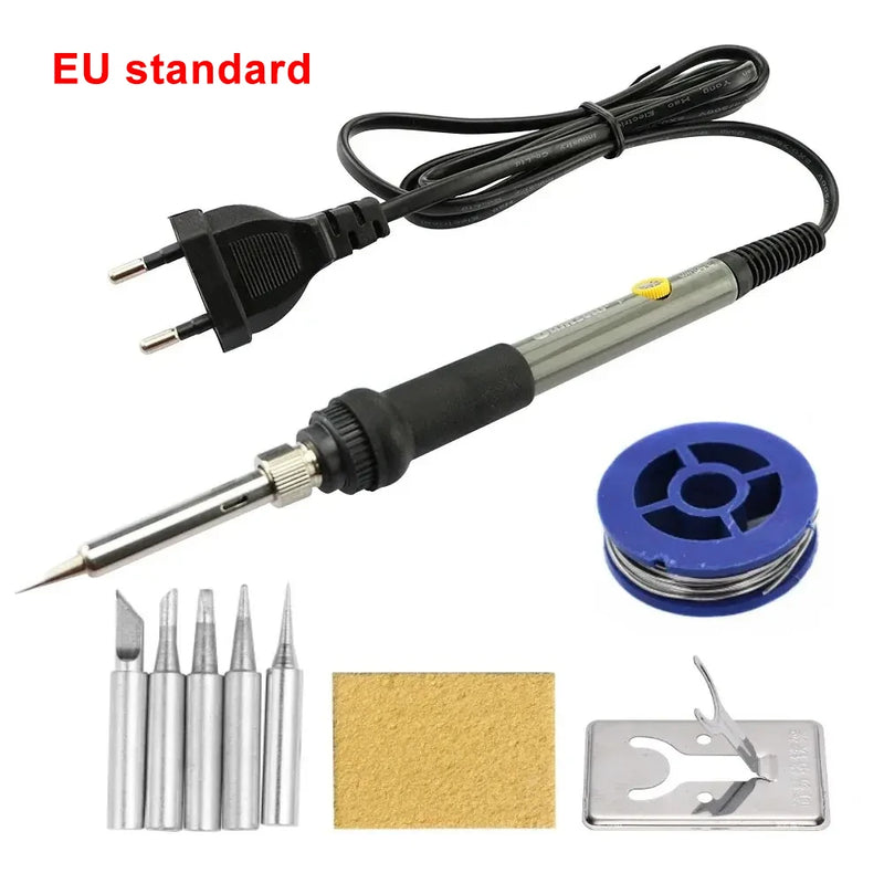 Ferro de Solda Elétrico 60W com Temperatura Ajustável – Ferramenta de Reparo Profissional (Verifique a Tensão Local)