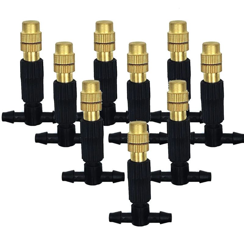 Sistema de Nebulização para Jardim 5–30m | Mangueira 1/4", Bicos de Bronze, Refrigeração e Irrigação para Estufas, Pátios e Áreas Externas