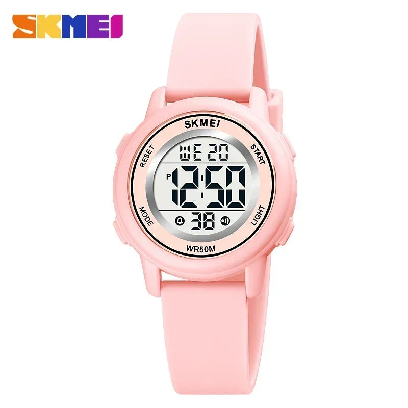 Montre LED colorée pour enfants SKMEI 1721 – Étanche, alarme et style sportif !