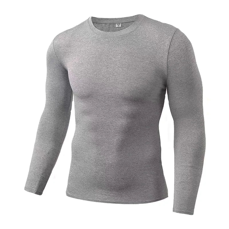 Blusa Segunda Pele Masculina Térmica – Manga Longa, Ajuste Justo, Elástica e de Secagem Rápida para Treinos no Frio