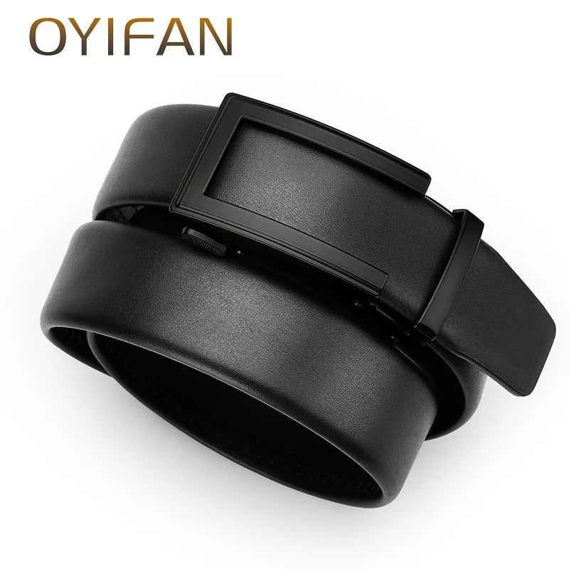 Cinto Masculino de Couro Legítimo com Fivela Metálica – Estilo Casual, Elegante e Durável | OYIFAN