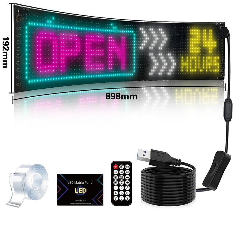 RGB LED Eyes Panel for Truck and Car | Customizable Scrolling Text | Bluetooth App Control | Programmable DIY