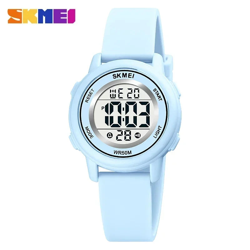 Montre LED colorée pour enfants SKMEI 1721 – Étanche, alarme et style sportif !