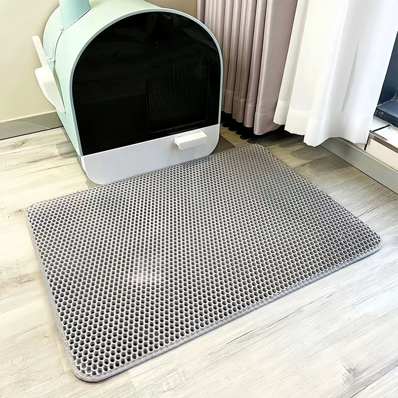Tapis de litière pour chat – Grand, double couche, EVA imperméable | Collecteur de sable pour bac à litière