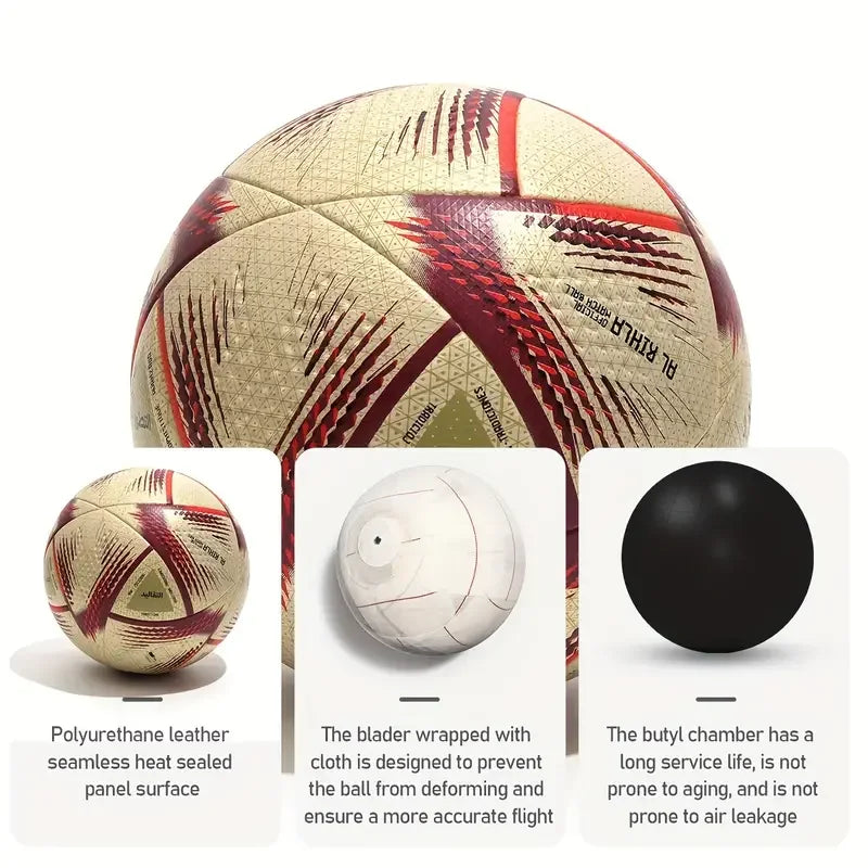 Bola de Futebol Profissional Tamanho 5 – Material PU Sem Costura, Ideal para Treinos e Jogos ao Ar Livre