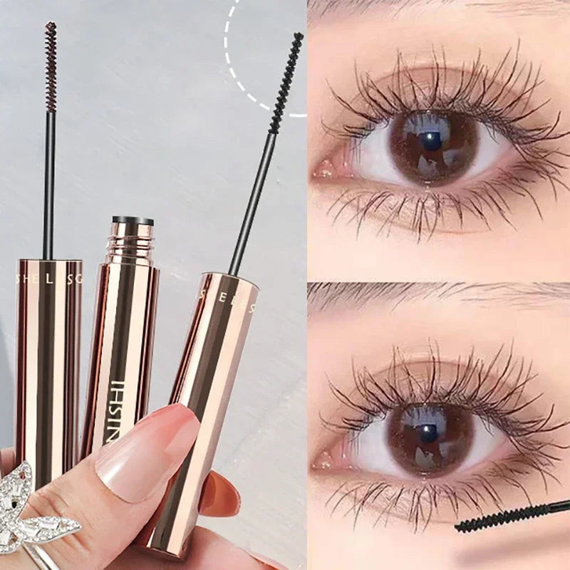 Matte Mascara with Silk Fibers – Long, Curled, Natural Lashes | Precision Brush, Quick Dry, Waterproof, Black &amp; Brown