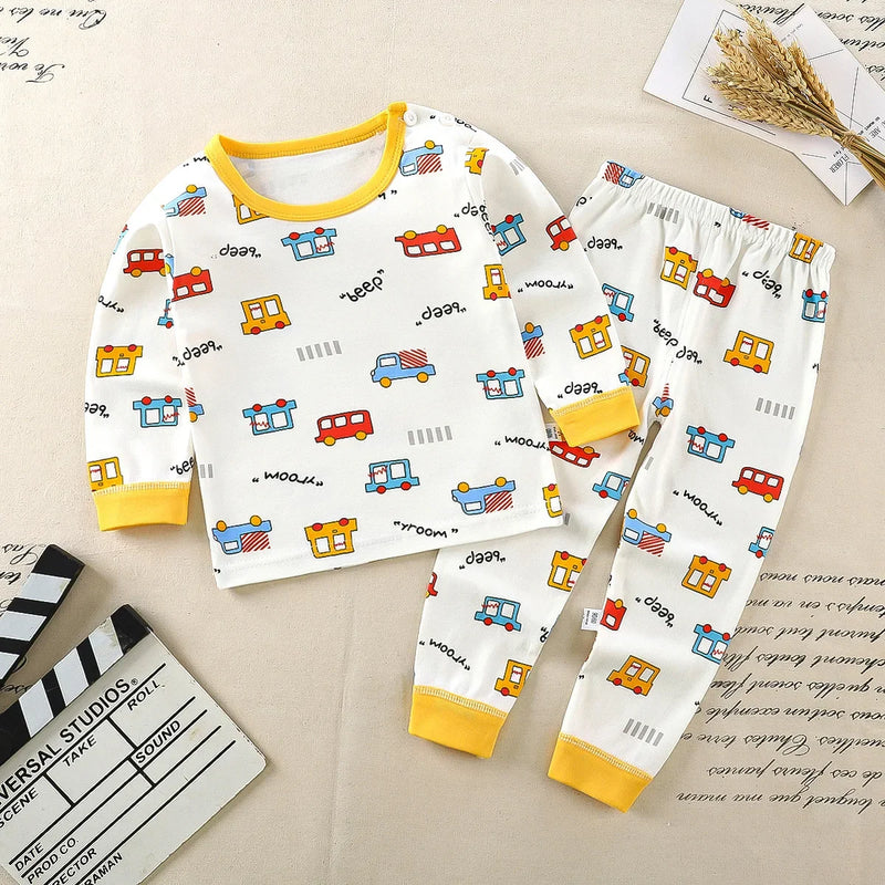 Conjunto Infantil de Algodão – Roupas de Inverno e Outono | Meninos e Meninas | Pijama ou Roupa de Dormir | Presente de Natal